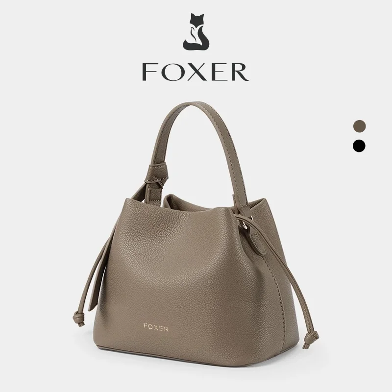 FOXER Brand Women's Top-handle Bucket Bag  2026 New Trendy Hot Selling Fashion Versatile Female Shoulder Crossbody Bag Purse 1
