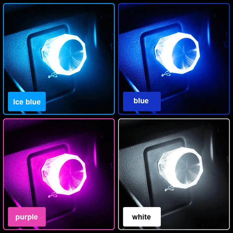 LED Car USB Atmosphere Lamp Wireless Flash Colorful Lights Auto Decoration Lighting Night Lights Computer Mobile Power Charging led light,night light,mini led light