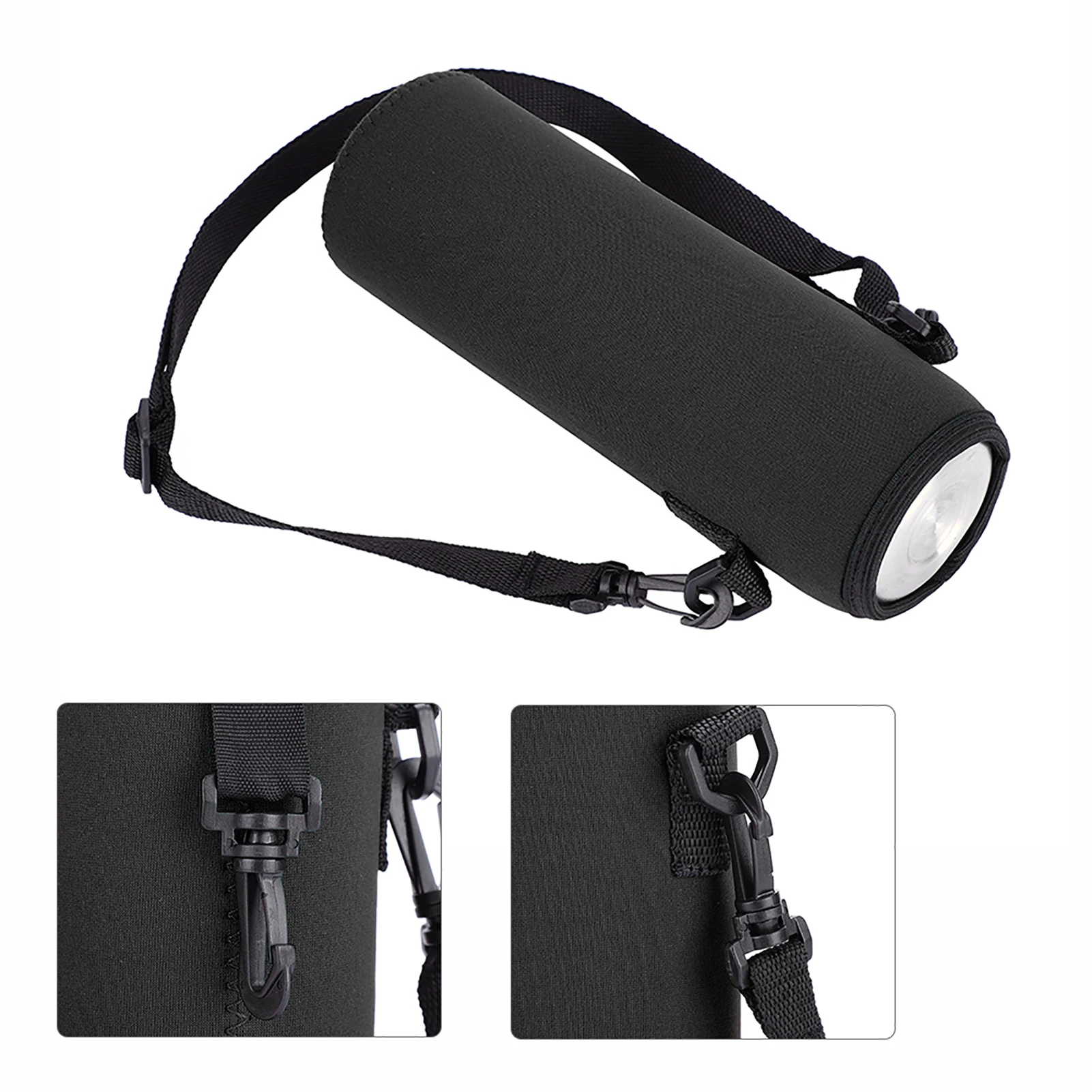 1L Water Bottle Cover Bag with Strap Neoprene Water Bottle Carrier Insulated Bag Pouch Holder with Shoulder Strap 2
