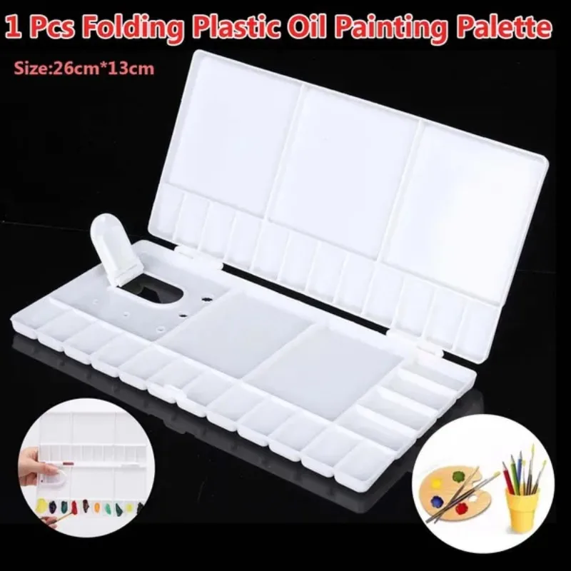Flip Cover Plastic Oil Painting Palette DIY Watercolor Painting Supplies Drawing Tool 1 Pc paint tray tool set