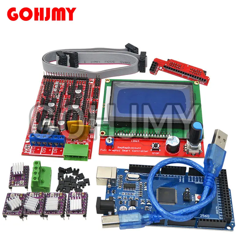 Mega-2560-R3-CH340-1pcs-RAMPS-1-4-Controller-5pcs-A4988-DRV8825-Stepper ...