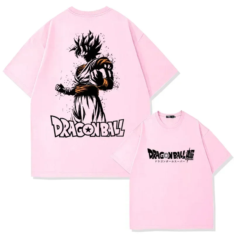 Anime Dragon Ball Goku Cartoon Summer 100% Cotton Children's T-shirt Outdoor Casual Parent-child Tops Trendy Children's T-shirt 4
