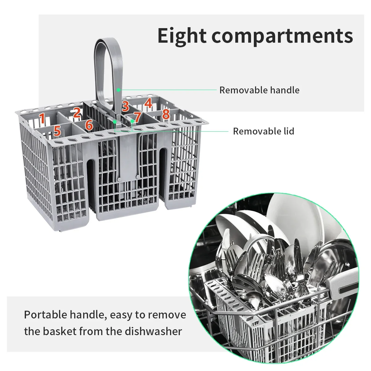 Multifunctional Dishwasher Basket Accessory Adaptor Hotpoint Dishwasher Basket C00257140 Knife and Fork Storage Basket 4