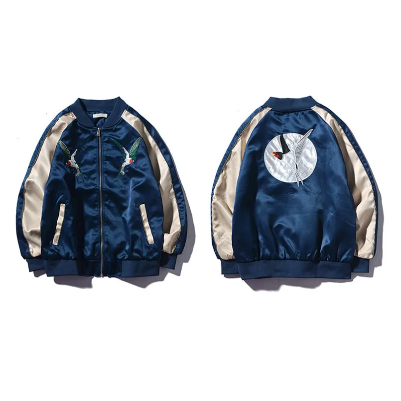 

2023 Autumn Bomber Jackets Men Embroidered Coat Long Sleeve Yokosuka Sukajan Streetwear Japan Male Baseball Clothes Fall