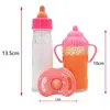 Large size Baby Doll Feeding Bottle Set Baby Care Toy Stroller 2pcs Milk And Juice Bottles With Toy Pacifier For Baby Dolls 5