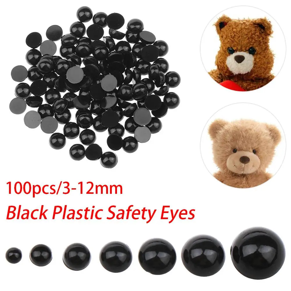 Set of 100 Safety Eyes Doll Eyes 20 mm Plastic Teddy Bear Eyes with Glitter  Colourful Washers for Plush Toy Crochet Animals Crafts