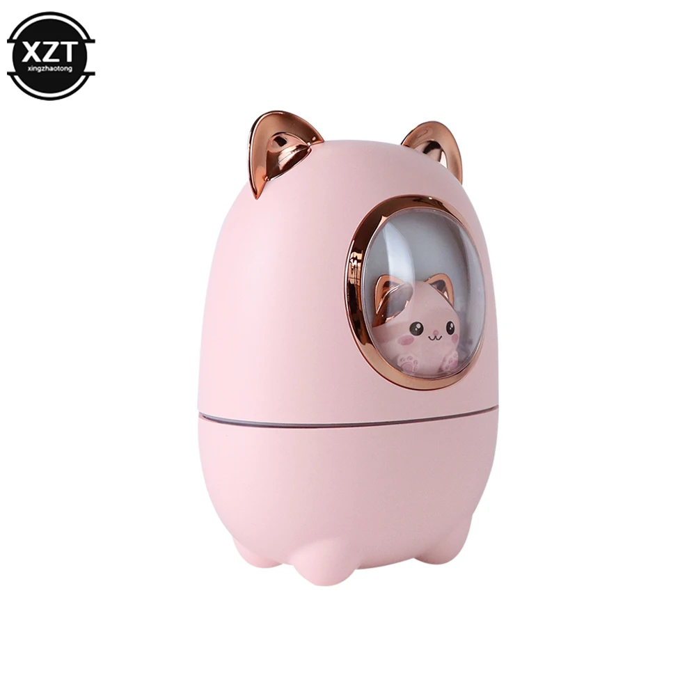 200ML Air Humidifier Cute Cartoon Cat Aroma Diffuser With Night Light USB  Cold Mist Maker For Home Car Air Purifier Freshener