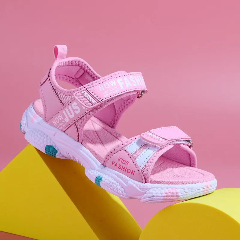 Summer Brand Non-slip Beach Shoes Children Sandals Girls Casual Shoes Kids Flowers Princess Flat Size 29-38 beach shoes children sandals kids shoes kids sandals
