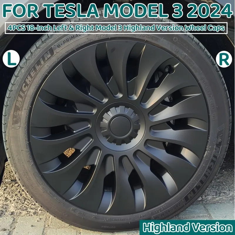 

4PCS HubCap for Tesla Model 3 Highland 18 Inch Performance Replacement Wheel Cap Automobile Full Rim Cover Accessories 2023 2024