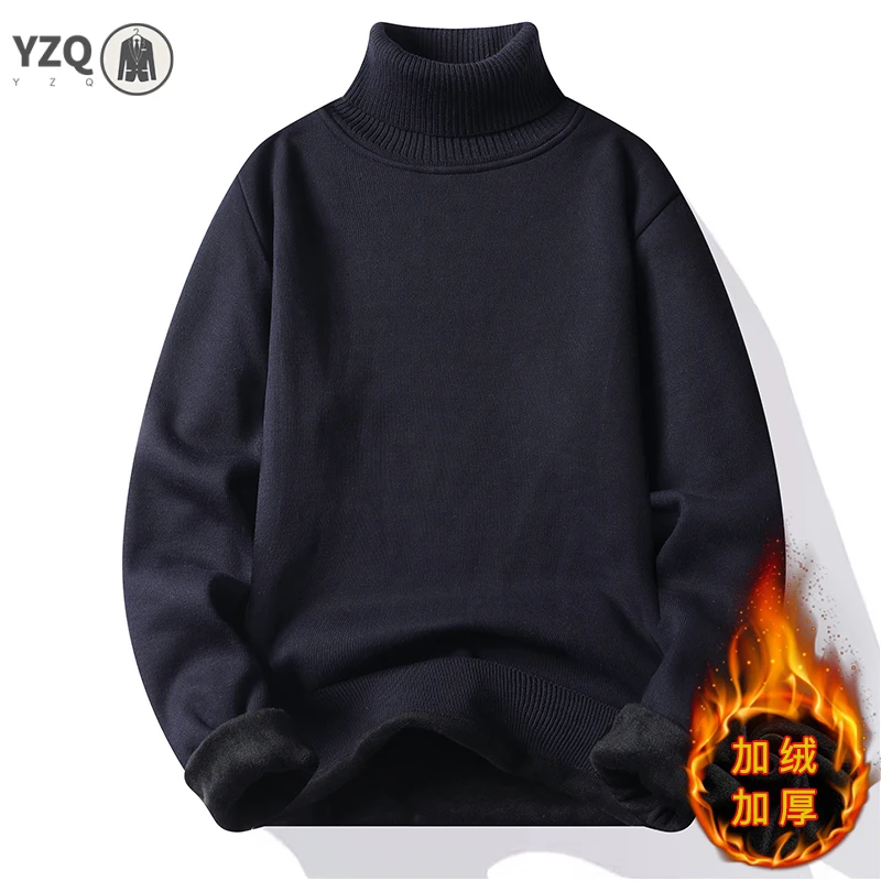 Sweatwear Mens Anti-pilling High Quality Knitted Turtleneck Sweater Slim Fit Long Sleeve Pullover Solid Color Trend Men Clothing view 6