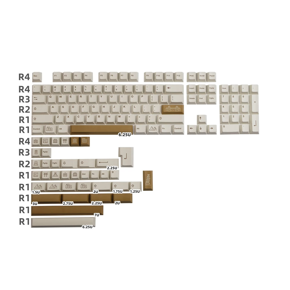 Gmk Anime-sublimação Keycap Teclado Esferas Pbt Cereja Dye-sublimação 1.25u 1.75u 2u 2.25u Shift 2u 3u 6.25u 7u Barra de Espaço
