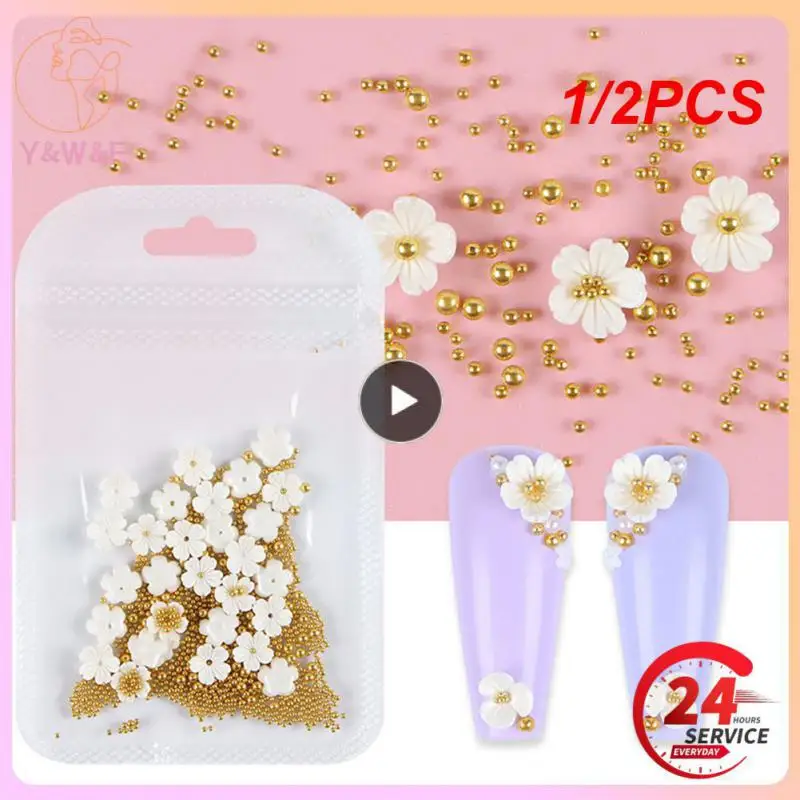 1/2 шт. Kawaii 3D кристалл цветок Дизайн ногтей смешанные искусственные акриловые камни жемчуг декоративные аксессуары для маникюра