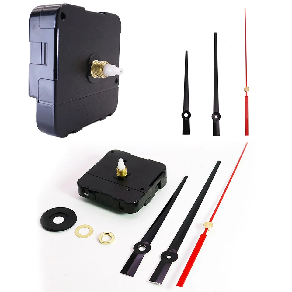 Kit Movimento Orologio Al Quarzo 24 Ore Con Lancette In Metallo - Ricambio Per Orologi Da Parete Fai Da Te In Legno E Artigianali