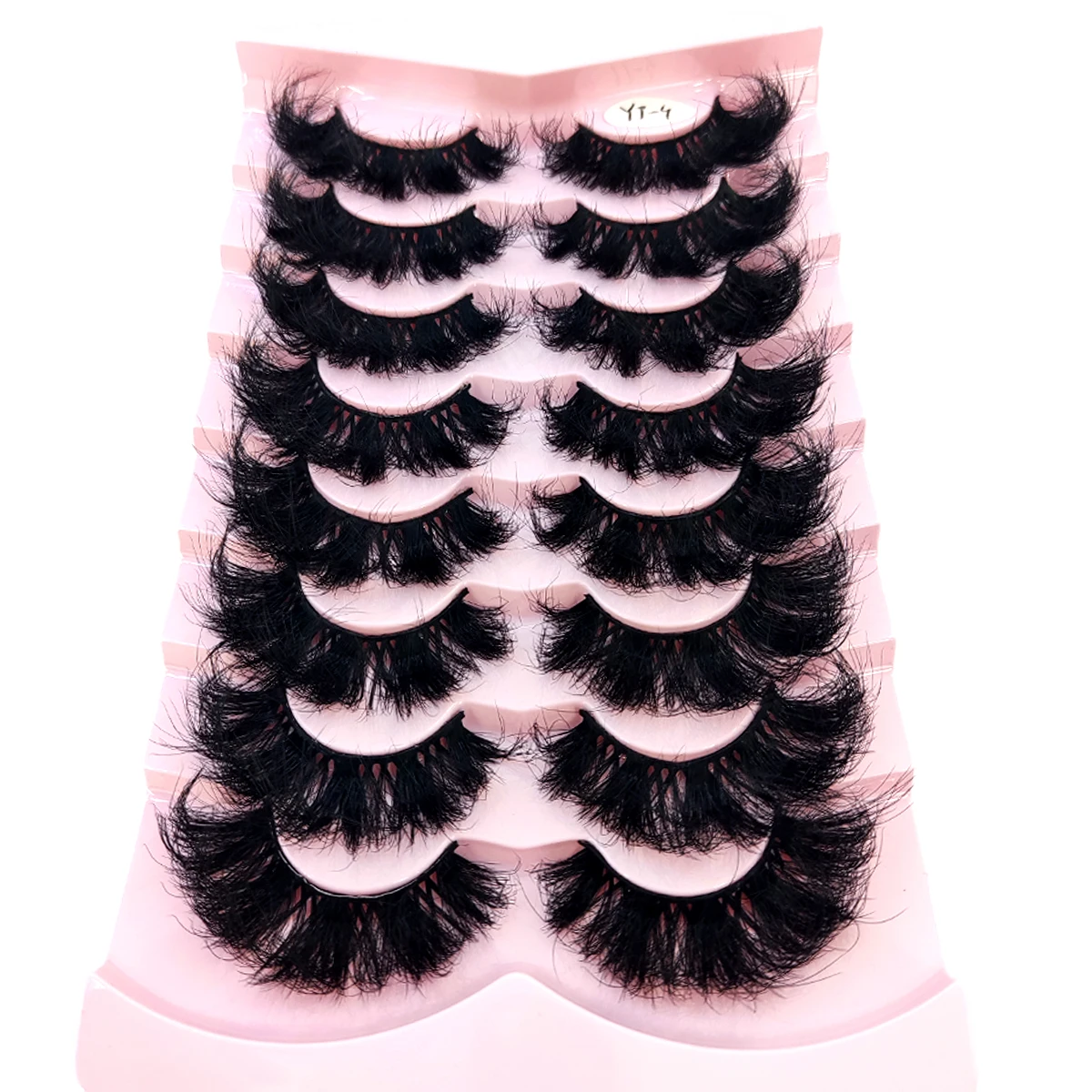 HBZGTLAD 5/8 Pairs of Natural Russian Striped Mink Lashes 3D False Lashes Volume Wavy False Lashes Eyelash Extensions Makeup