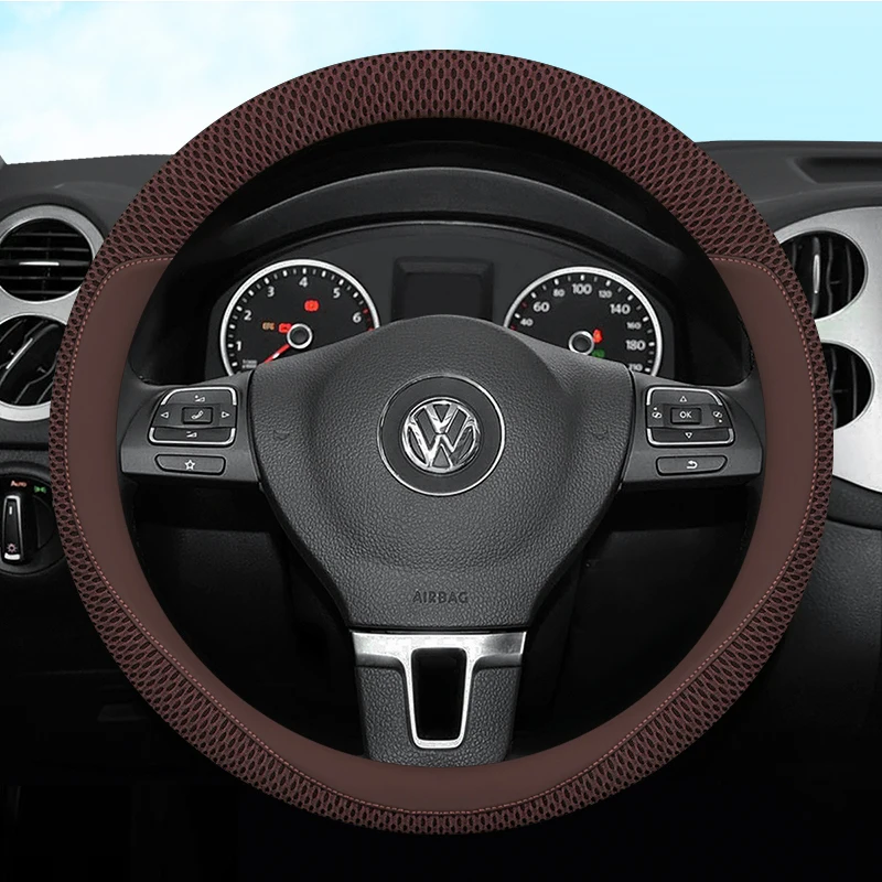 폭스바겐 VW 골프 7 Mk7 2012 - 2022 용 자동차 핸들 커버, 미끄럼 방지 통기성, 내마모성 자동차 액세서리, 7 가지 색상 