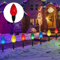 Solar Pathway Lights 5X Solar Garden Light Rhombic Pathway Lights For Garden Long Lasting Outdoor Lighted Stake For Christmas 2