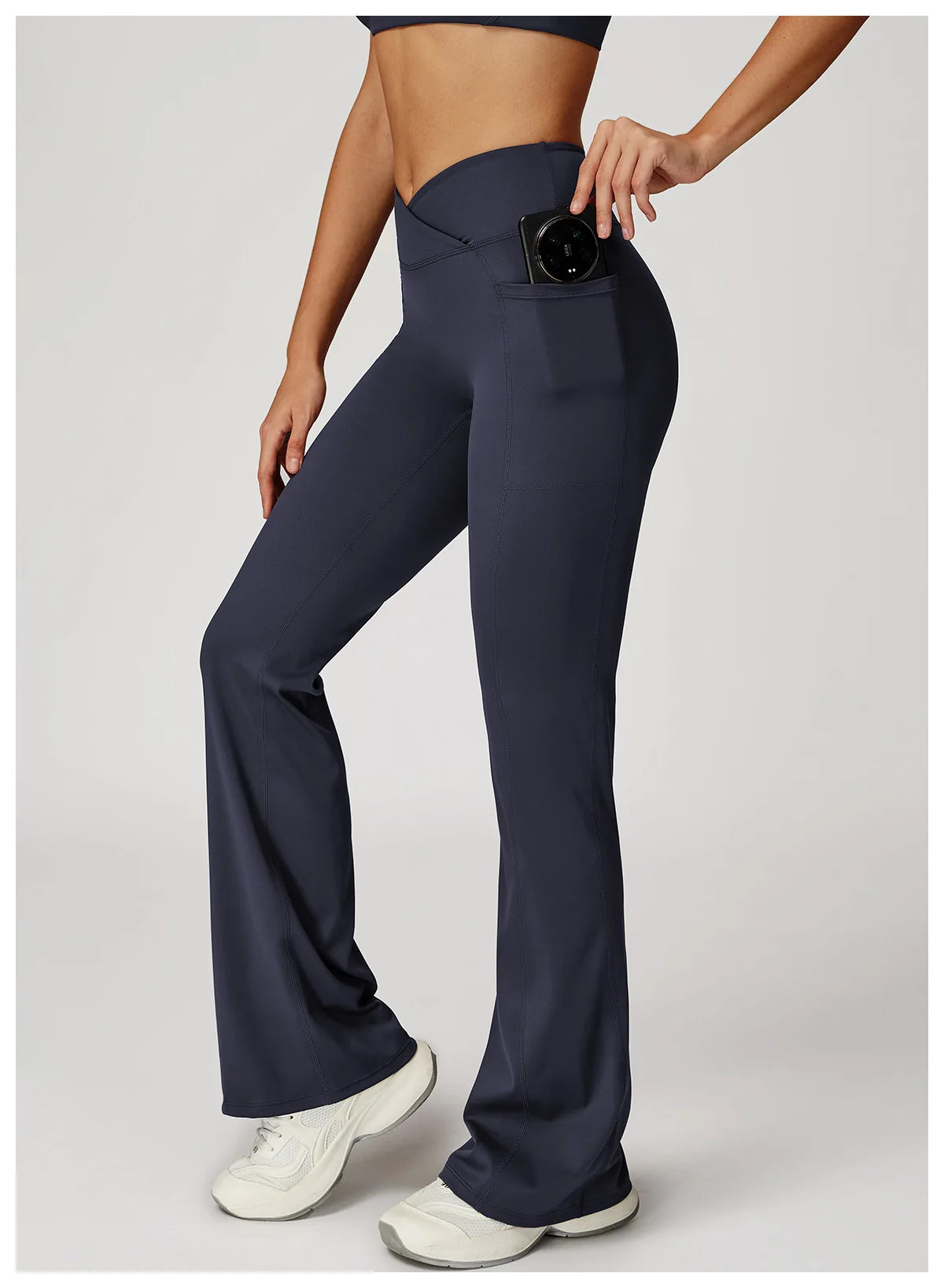 Pantalon Yoga Évasé Taille Haute Femme