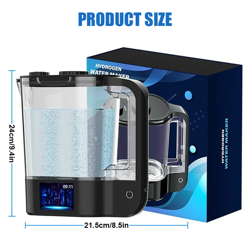 2L 수소수 생성기 SPE PEM 기술 1500-2000ppb 휴대용 수소수 물병 USB 충전 가정 및 사무실용