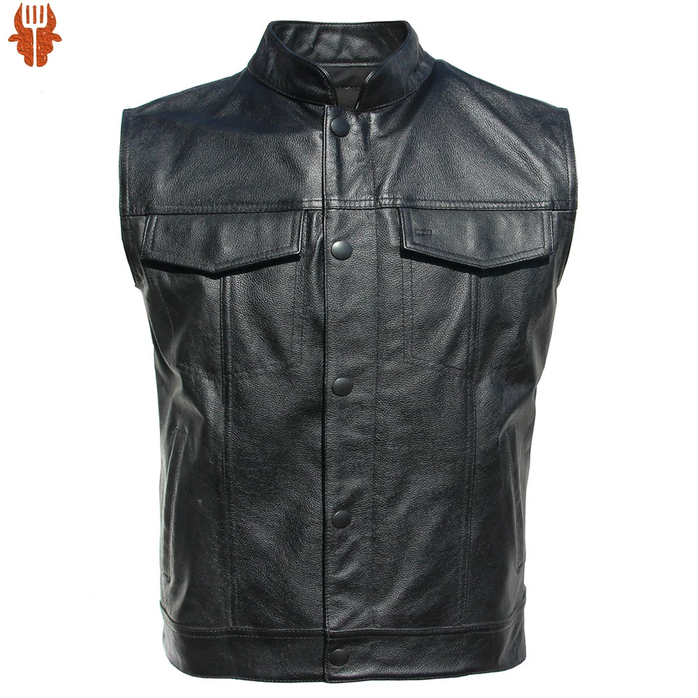 Nuovo Gilet Da Motociclista Sons Of Anarchy | Gilet In Vera Pelle - Foto 6