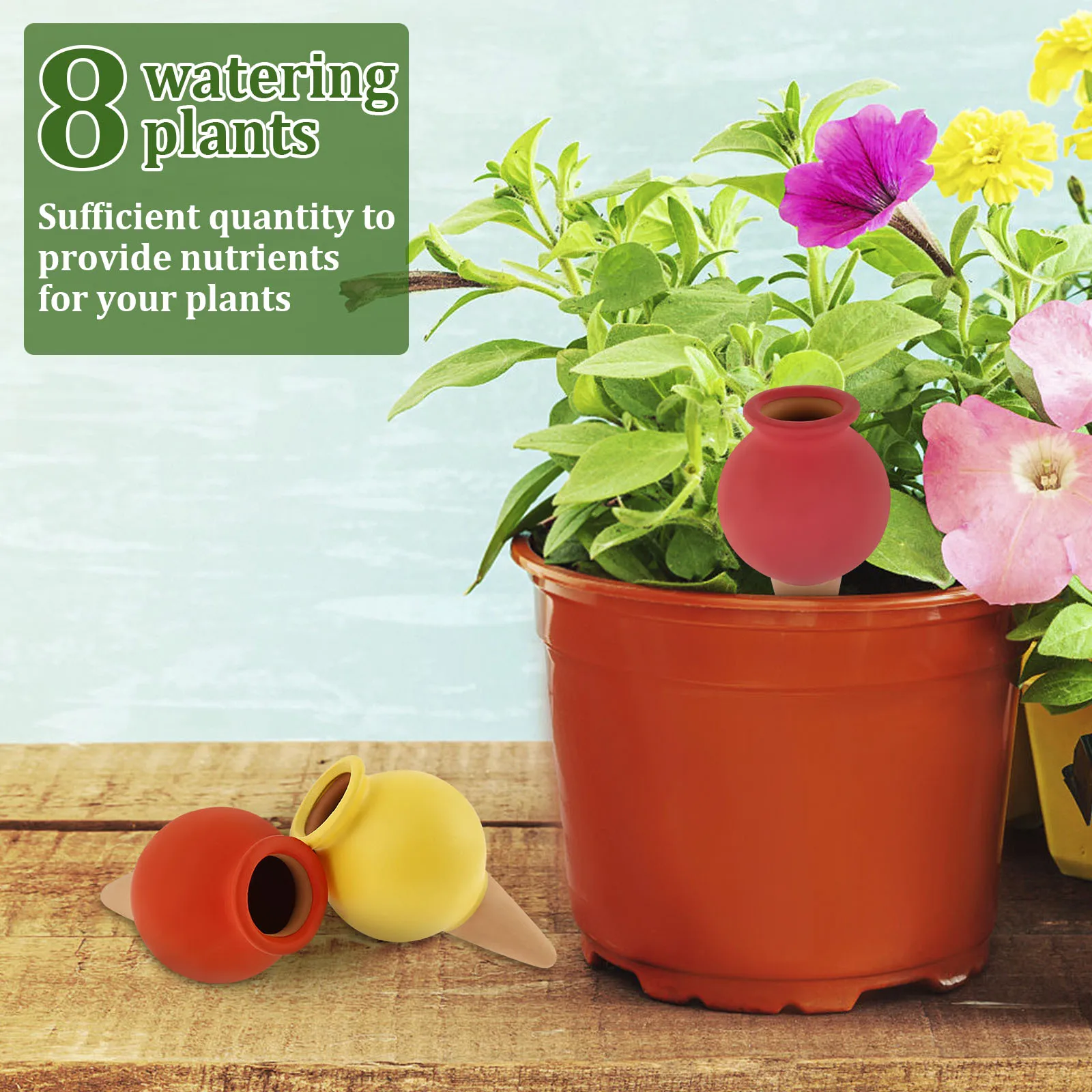 4/8Pcs Self Watering Spikes Clay Plant Watering Spikes Insert Automatic Mini Irrigation System Gardening Accessories 4 Colors