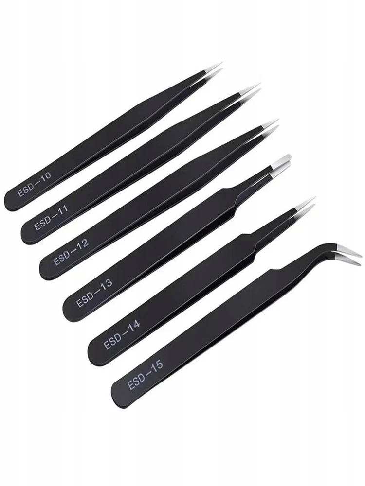 

Набор антистатических пинцетов из нержавеющей стали, 6 шт.