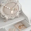 French Vintage Jewelry Stand, White Antique Display Holder, Necklace/Earring Jewelry Rack, Elegant Storage Piece  Pink 4
