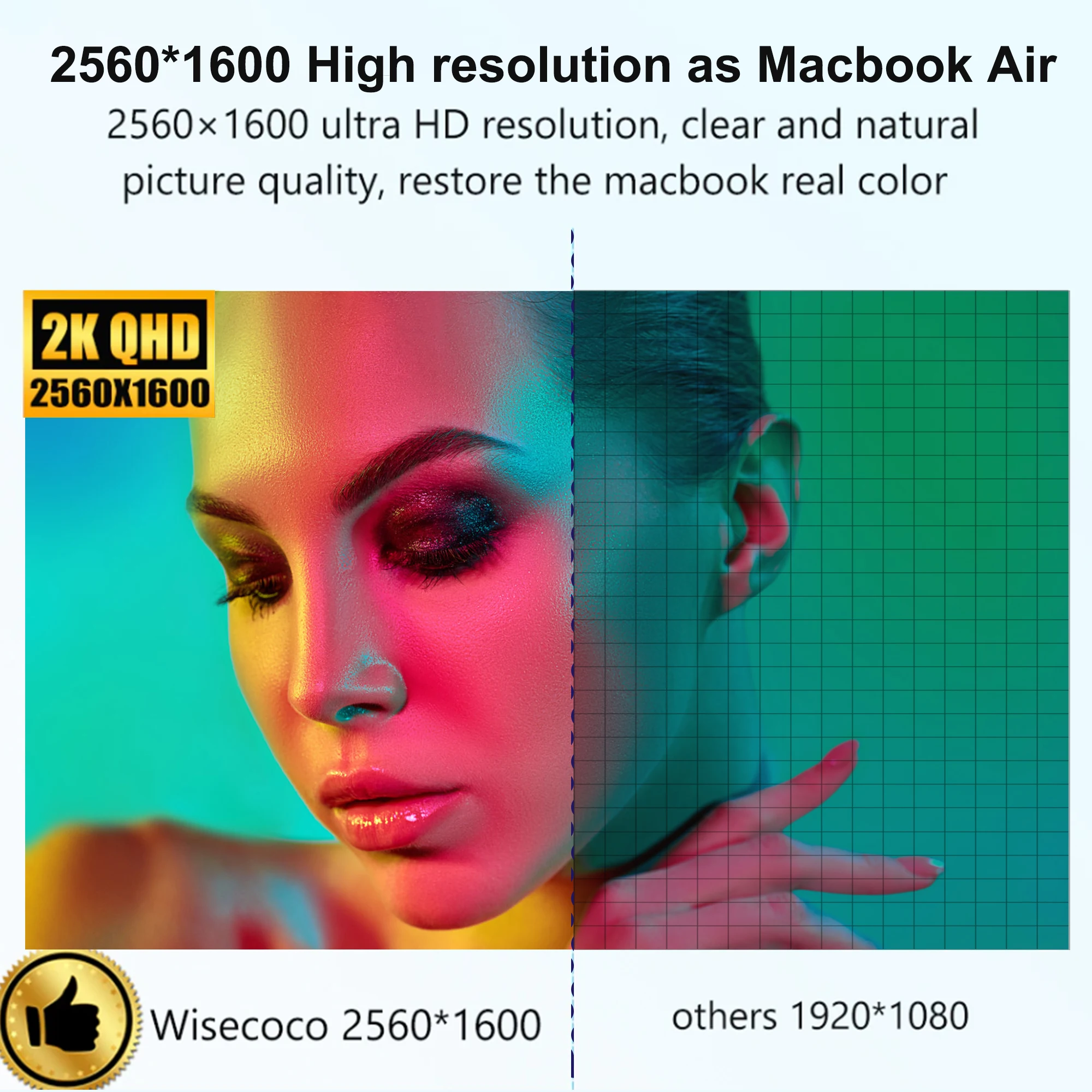 Wisecoco 2K   4 ġ , 2560x1600 USB C IPS, ƺ Ʈ ޴ PS 5   ° ޴  , 9 ġ