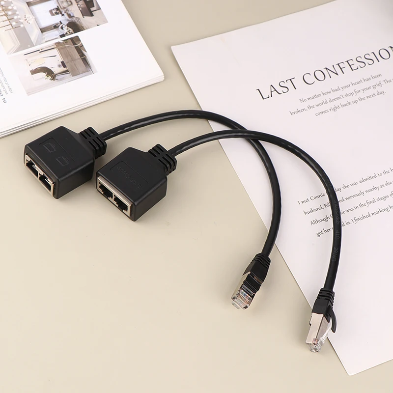 이더넷 분배기 케이블, 이더넷 소켓 커넥터, 익스텐션 케이블, RJ45, 1 수-2 암 LAN 이더넷 케이블, 1PC