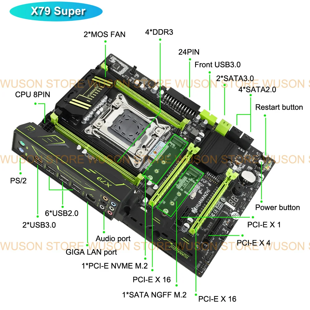 HUANANZHI X79 Motherboard Bundle On Sale Dual SSD Slots