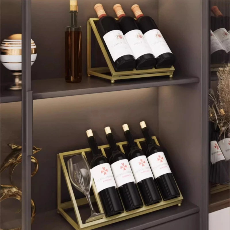 Luxury Tilted Multi-Shelf Iron Wine Rack Creative Bar Storage Modular ...