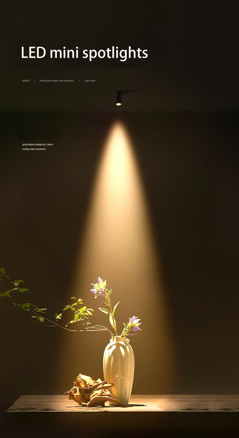 Description Picture 2 of itemLed Mini Spotlights Surface Mounted Spot Light Small Beam Angle 7 Degree 15 Degree Foco Cabinet Adjustable Atmosphere Lamp