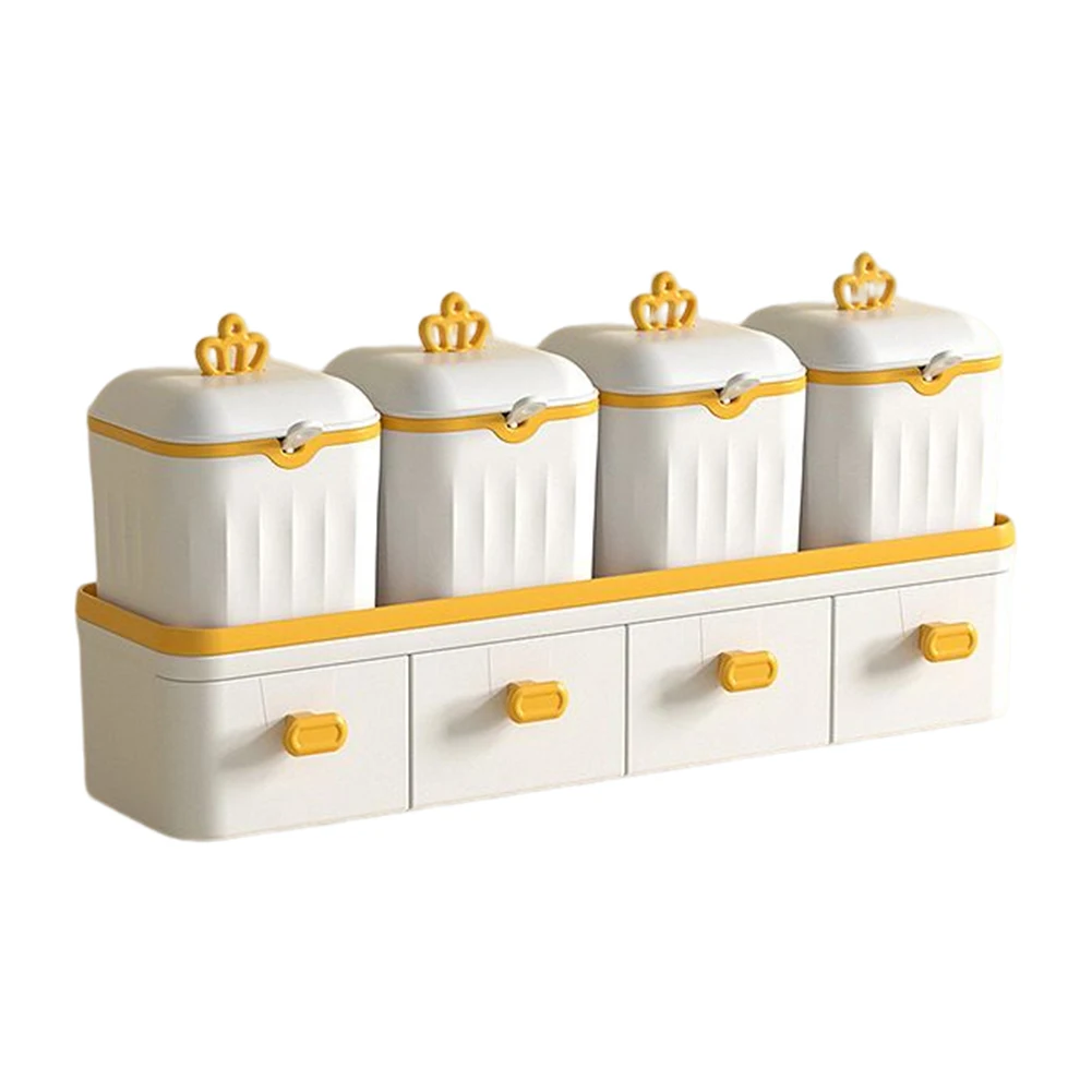 2 Layer Container Condiment Jars Multi Compartment Salt Pepper Shaker For Storing Spices
