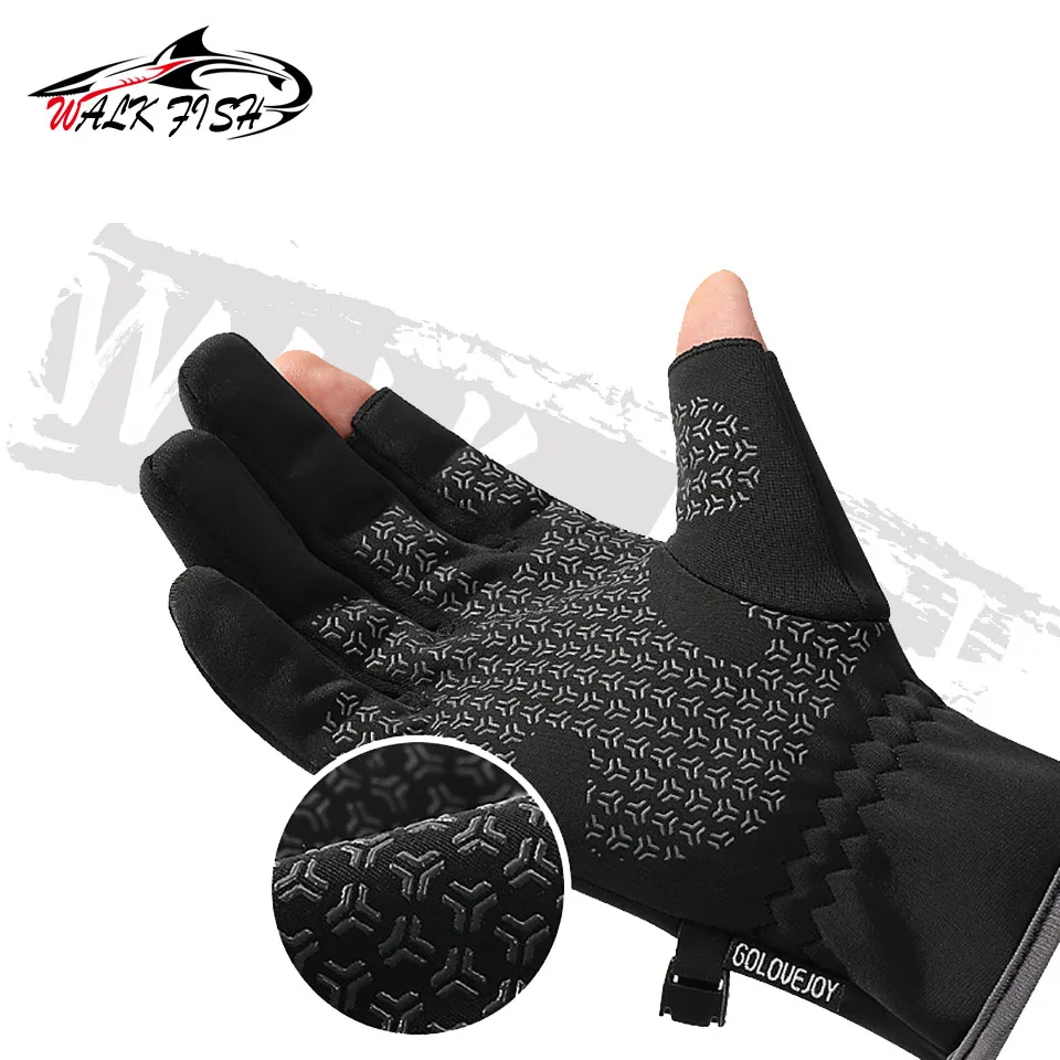 1 Pair Winter Fishing Gloves Women Men Universal Keep Warm Fishing Protection Anti-slip Outdoor Angling fishing gloves
