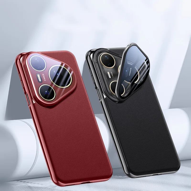 Elegant Leather Slim Case with CamKick Holder and Glossy Frame