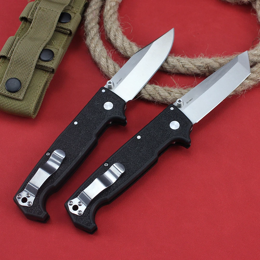 Cold SR1 Lite Folding Knife 8Cr14MoV Steel Blade Pocket Survival Hunting Tactical Outdoor Tanto Knives for Men Self-defense Tool 2