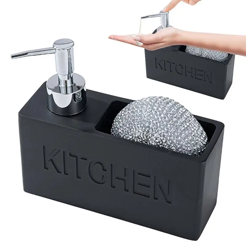 

Shampoo Dispenser For Kitchen Sink Press Type Black Shampoo Dispenser With Cleaning Ball Multifunctional Resin Bottle Portable