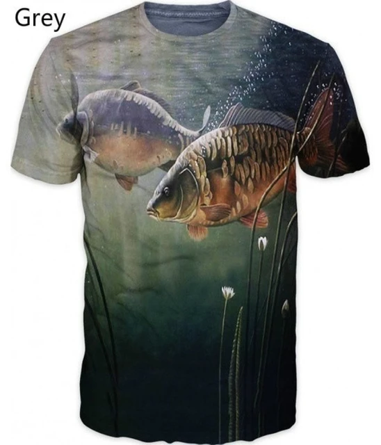 Men's Carp Tee Shirt, 3d Shirt Men Fish, Tshirt Outfits, Carp T-shirt