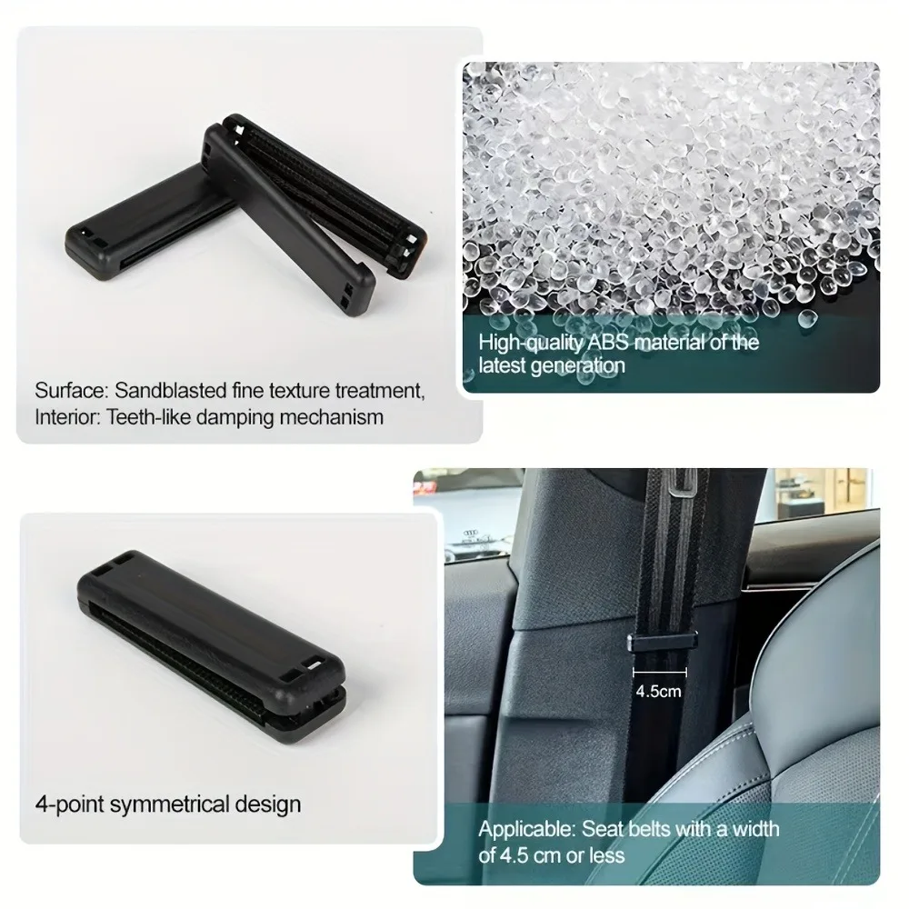 Elastic lifting regulator automobile seat belt fixing clip universal seat belt anti-skid fixing limiter Compact Design 2Pcs