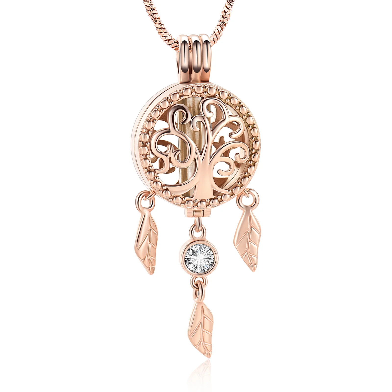 Tree of Life Urn Necklace for Ashes Women Dream Catcher Cremation