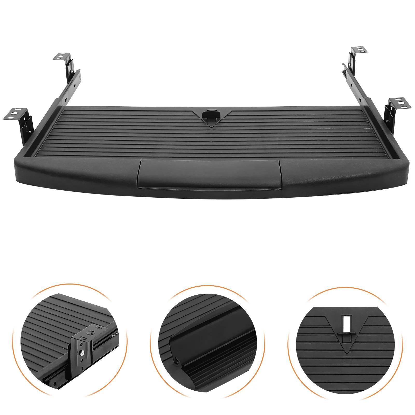 

Under Desk Keyboard Tray Ergonomic Slide Out Platform for Computer Mouse and Keyboard Black