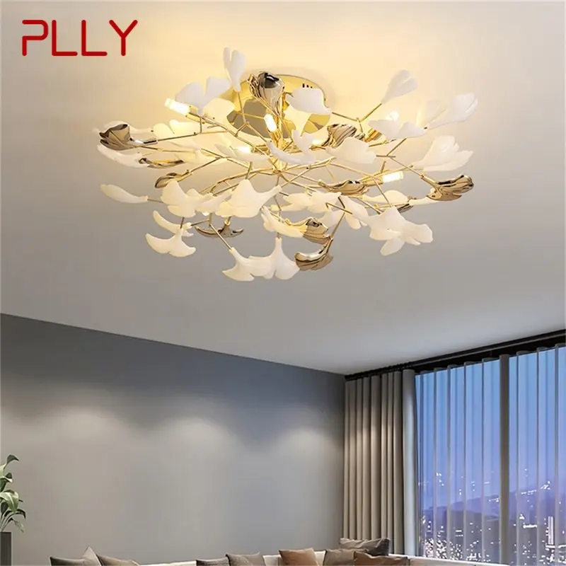 

PLLY Nordic Ceiling Lamps Creative Ginkgo Biloba Fixtures LED Lighting Decorative for Home Corridor