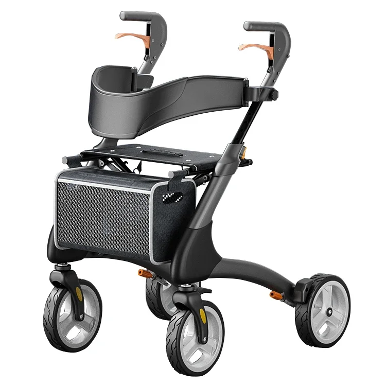 Smart Shopping Carts for The Elderly Outdoors Travel Lightweight Folding Portable Rollator Walking Aids for The Seniors