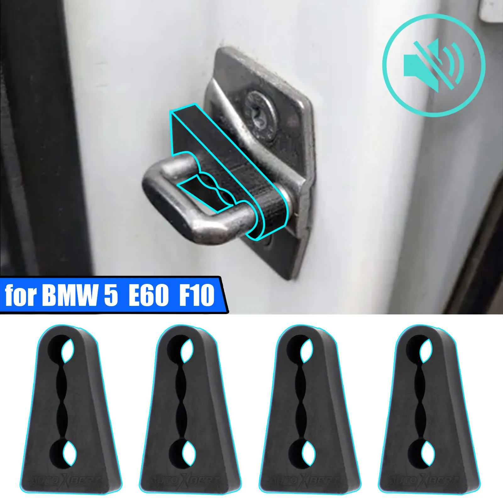 Sound Proof Mat Sound Insulation Mat Door Lock Damper Sound Deadener Mat Car Door Lock Sound Deadener Damper For BMW 5 Series E60 E61 F10 F11 F07 Rattling Screaks Quiet Noise Deaf Insulation