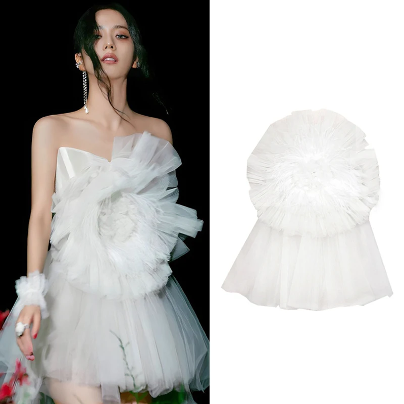 

Костюм для джазовых танцев DWY9036 в Корейском стиле, пышная сетчатая юбка с цветочным бюстгальтером, танцевальная одежда для ночного клуба, диджея, певицы, сценического фестиваля