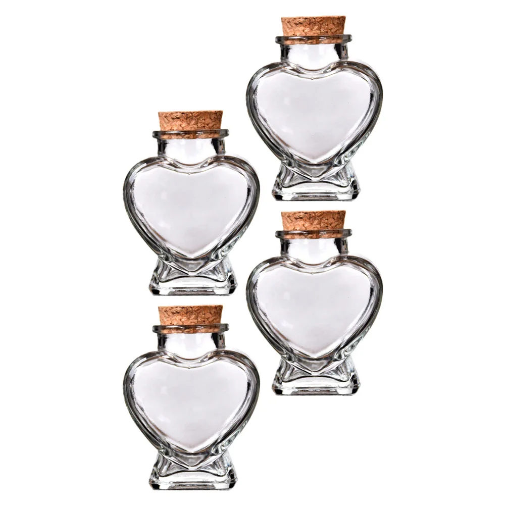 

Glass Perfume Bottles Heart Shaped Wishing Bottles Transparent Lucky Drift Bottles Mini Message Wish Bottle Apothecary