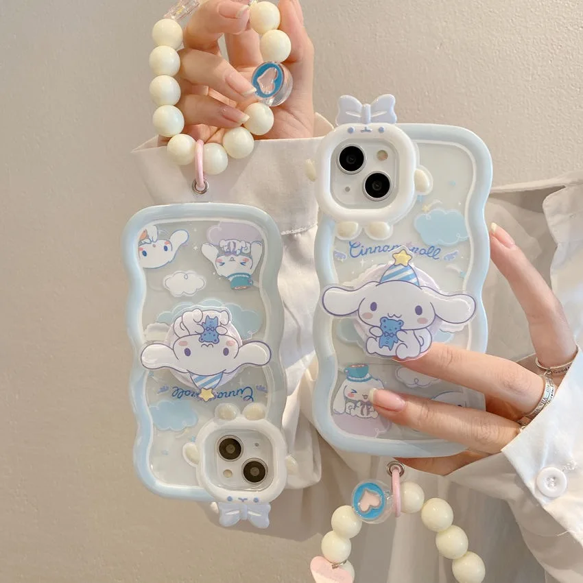 Sanrio Cinnamoroll bransoletka z podstawką etui na telefon dla iPhone