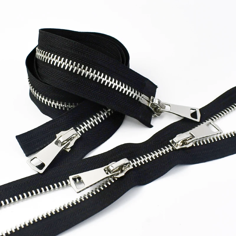 Meetee 8# Metal Zipper 70/80/100/120cm Double Sliders Open
