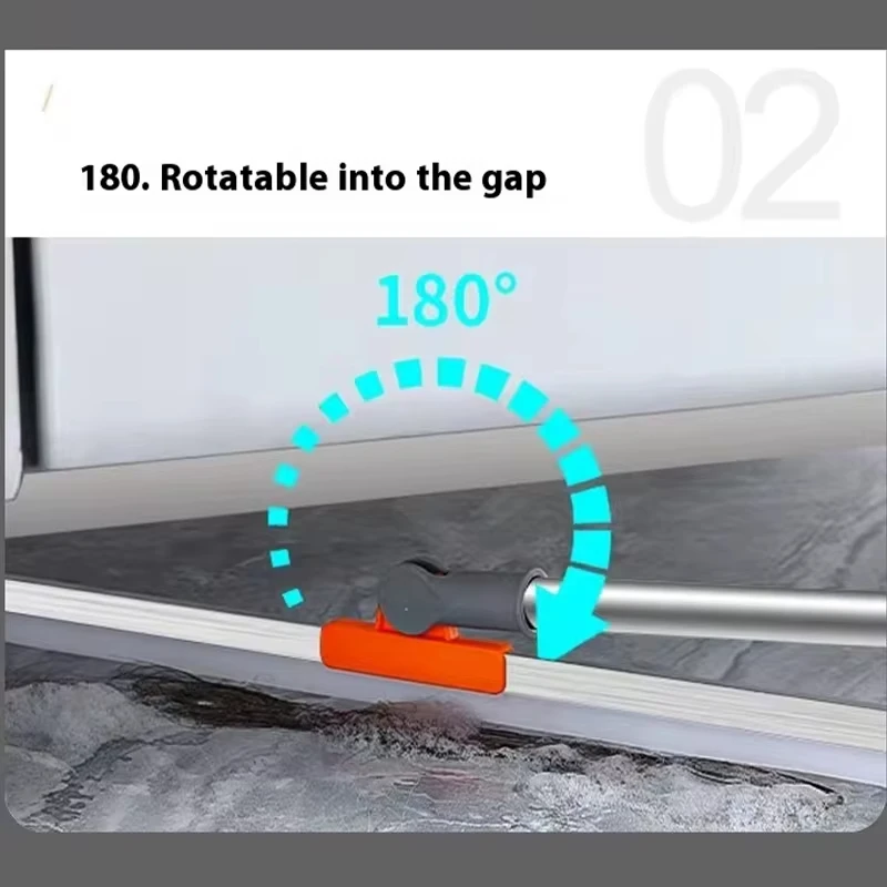 Balai Magique Multifonctionnel en Silicone 35/50cm Can Adjust 180° Rotating Broom Window for Home Bathroom Wiper Broom Family