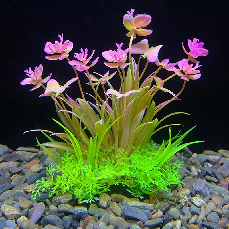 Artificial Aquarium Decor Plants Water Weeds Ornament Aquatic Plant Fish Tank Grass Decoration Accessories 14 Kinds 15cm