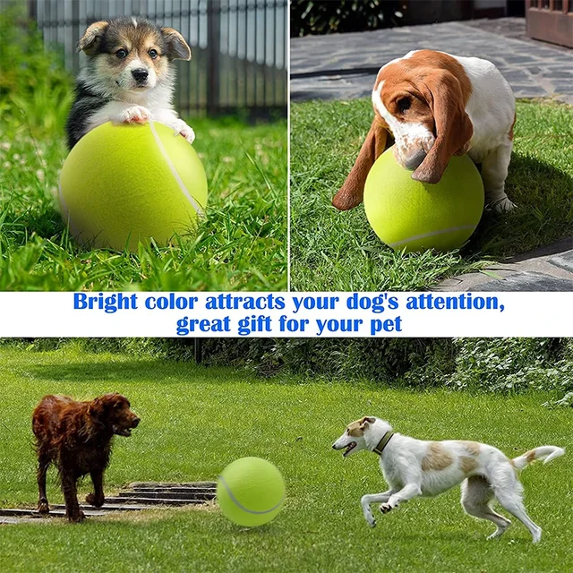 24cm Dog Chew Toys Tennis Ball Large Pet Toys Funny Outdoor Sports Dog Ball Gift with Inflating Needles Dog Toys for Large Dogs 6